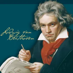 Porträt von Ludwig van Beethoven mit seiner Unterschrift.
